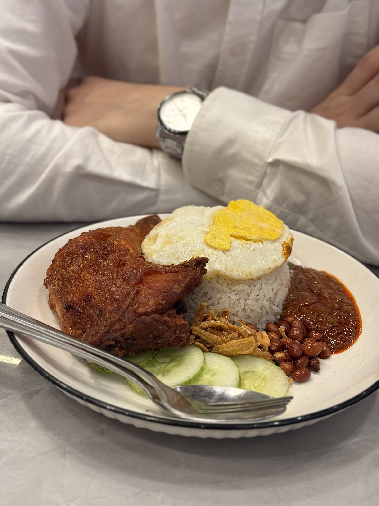 炸鸡排椰浆饭 Fried Chicken Chop Nasi Lemak
